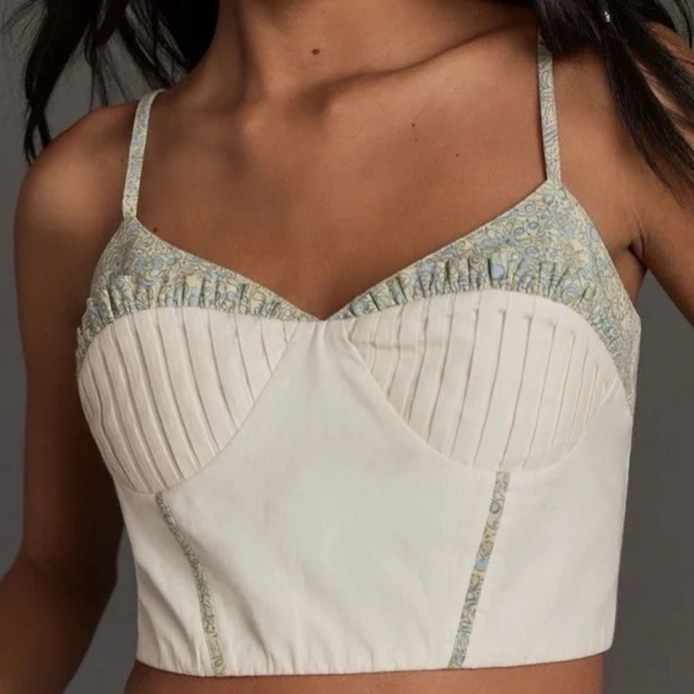 NWT Anthropologie Let Me Be Corset Crop Top S